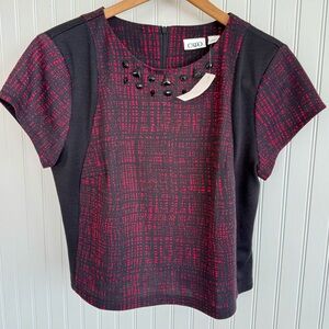 Cato Black and Red Sportswear Crop Top Size Small NWT
